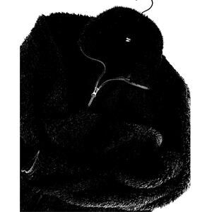 Uni Qlo Black Full Zip Teddy Fleece Fall Jacket Casual Soft Unisex S